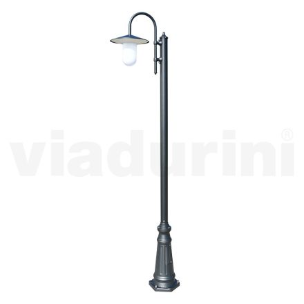 Lampione Stile Vintage in Alluminio Grigio Antracite Made in Italy - Belen Viadurini