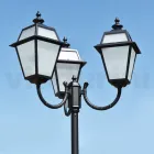 Lampione Vintage a 3 Luci in Alluminio e Vetro Made in Italy - Vivian Viadurini