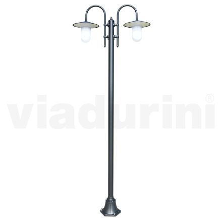 Lampione Vintage da Giardino 2 Luci in Alluminio Made in Italy - Belen Viadurini