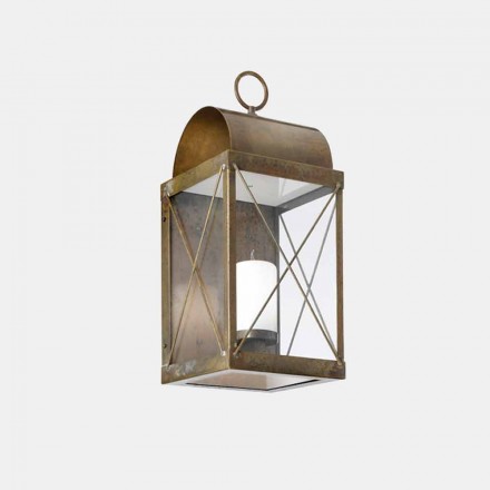 Lanterna a Parete con Candela Design Classico in Ottone - Lanterne by Il Fanale Viadurini