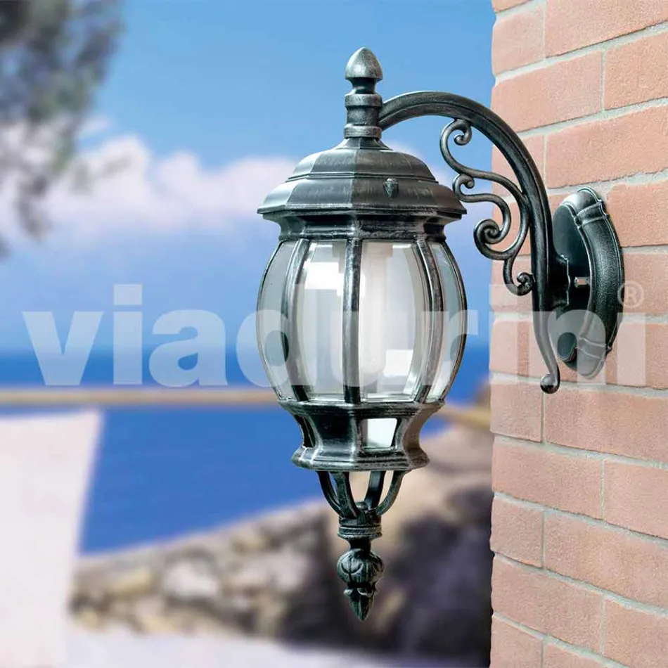 Lanterna a parete da giardino in alluminio prodotta in Italia, Anika Viadurini