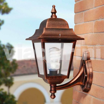 Lanterna da giardino a parete in alluminio made in Italy, Aquilina Viadurini
