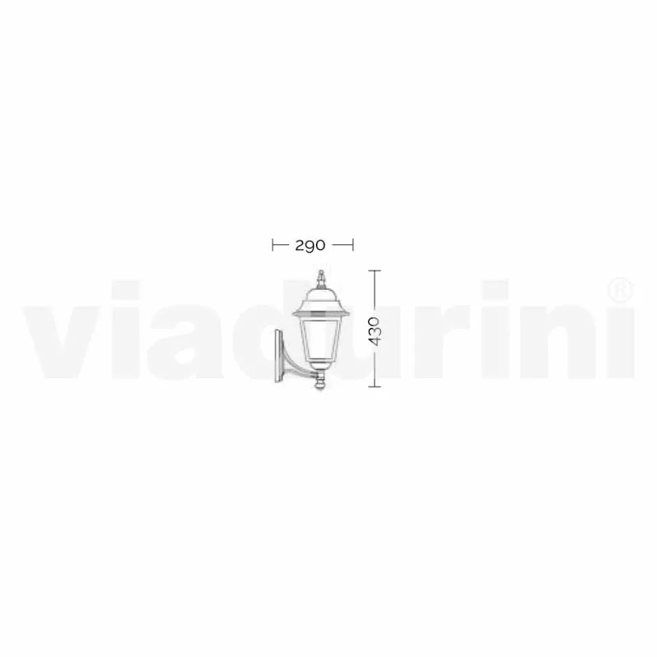 Lanterna da giardino a parete in alluminio made in Italy, Aquilina Viadurini