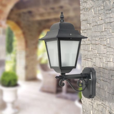 Lanterna da Muro in Alluminio Pressofuso e Diffusore in Vetro - Scintilla Viadurini