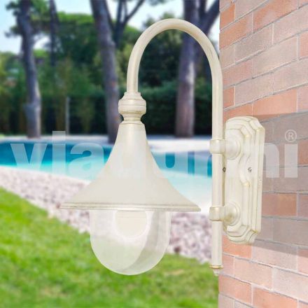 Lanterna da parete da esterno in alluminio bianco made in Italy,Anusca Viadurini