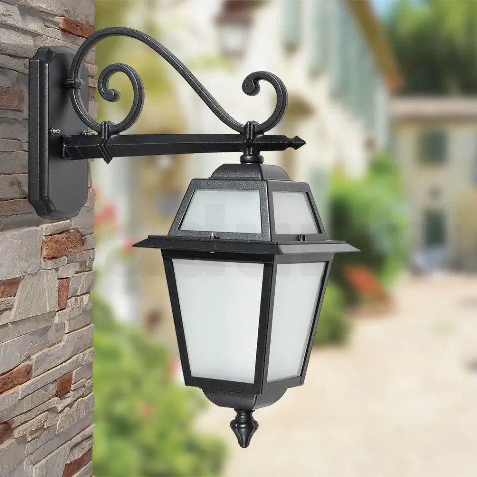 Lanterna Outdoor Realizzata in Alluminio Antracite e Vetro Made in Italy - Elric Viadurini
