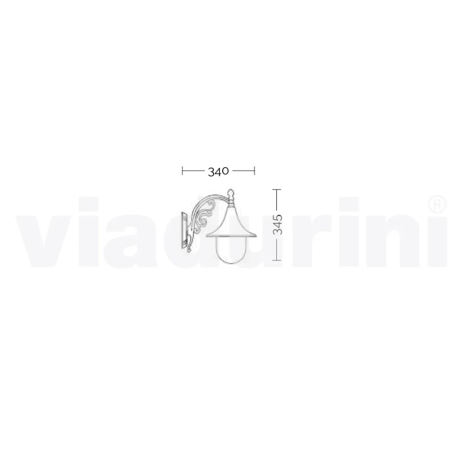 Lanterna per giardino  a parete in alluminio bianco made in Italy,Anusca Viadurini
