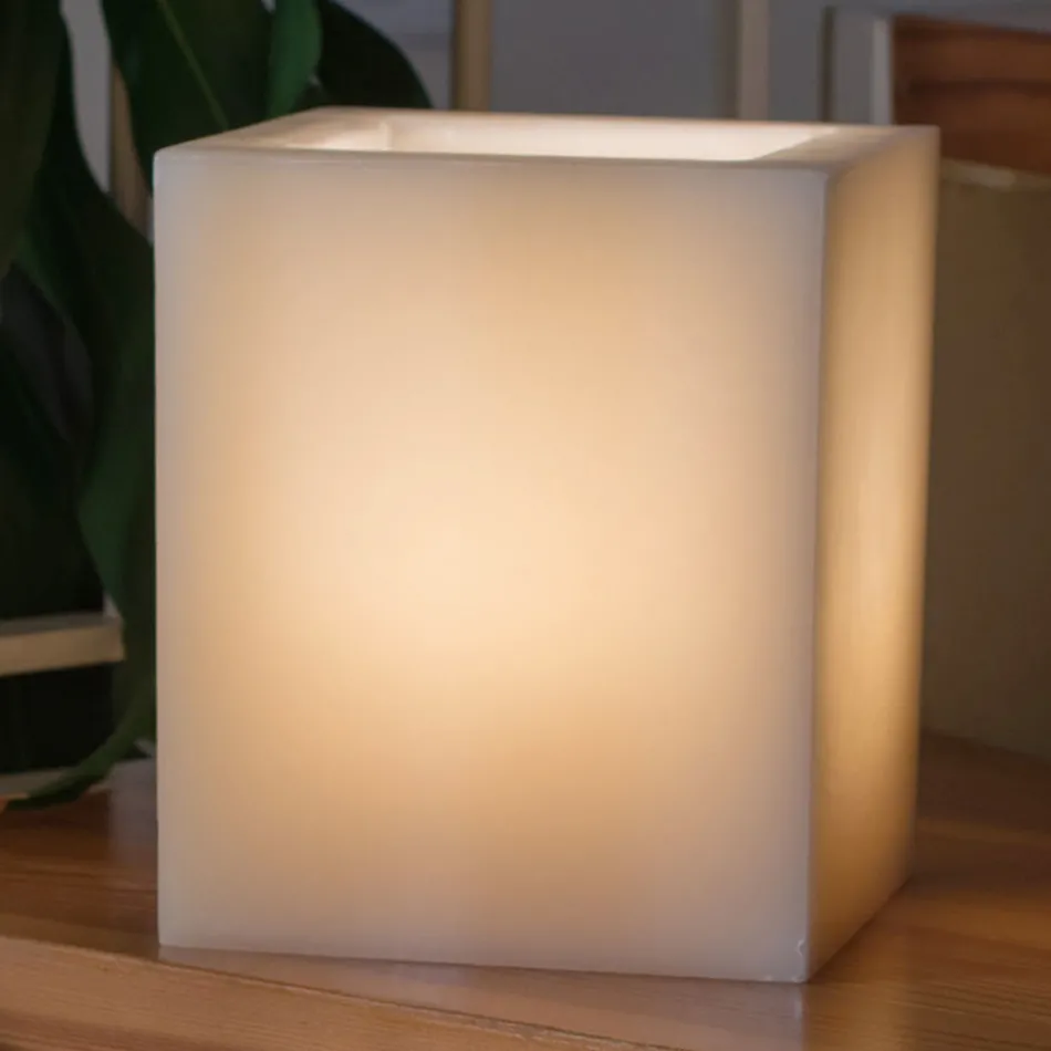 Lanterna Profumata in Cera Effetto Graffiato con Lumino Made in Italy - Famme Viadurini