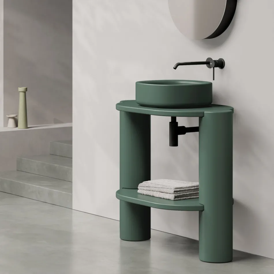 Lavabo 40x40 cm da Appoggio in Ceramica di Diversi Colori Made in Italy - Ragazza Viadurini
