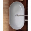 Lavabo 70x35cm da appoggio in ceramica made Italy Star, design moderno