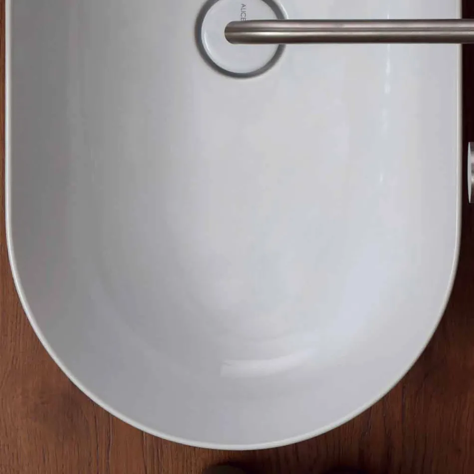 Lavabo 70x35cm da appoggio in ceramica made Italy Star, design moderno Viadurini