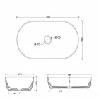 Lavabo 70x35cm da appoggio in ceramica made Italy Star, design moderno Viadurini