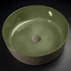 Lavabo a Ciotola Verde Argilla Refrattaria Realizzato in Italia - Tatiana  Viadurini