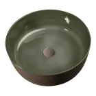 Lavabo a Ciotola Verde Argilla Refrattaria Realizzato in Italia - Tatiana  Viadurini