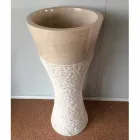 Lavabo a colonna bianco in pietra naturale Iris, pezzo unico Viadurini