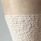 Lavabo a colonna bianco in pietra naturale Iris, pezzo unico Viadurini