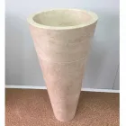 Lavabo a colonna conico bianco lucido Igor, fatto a mano, di design Viadurini