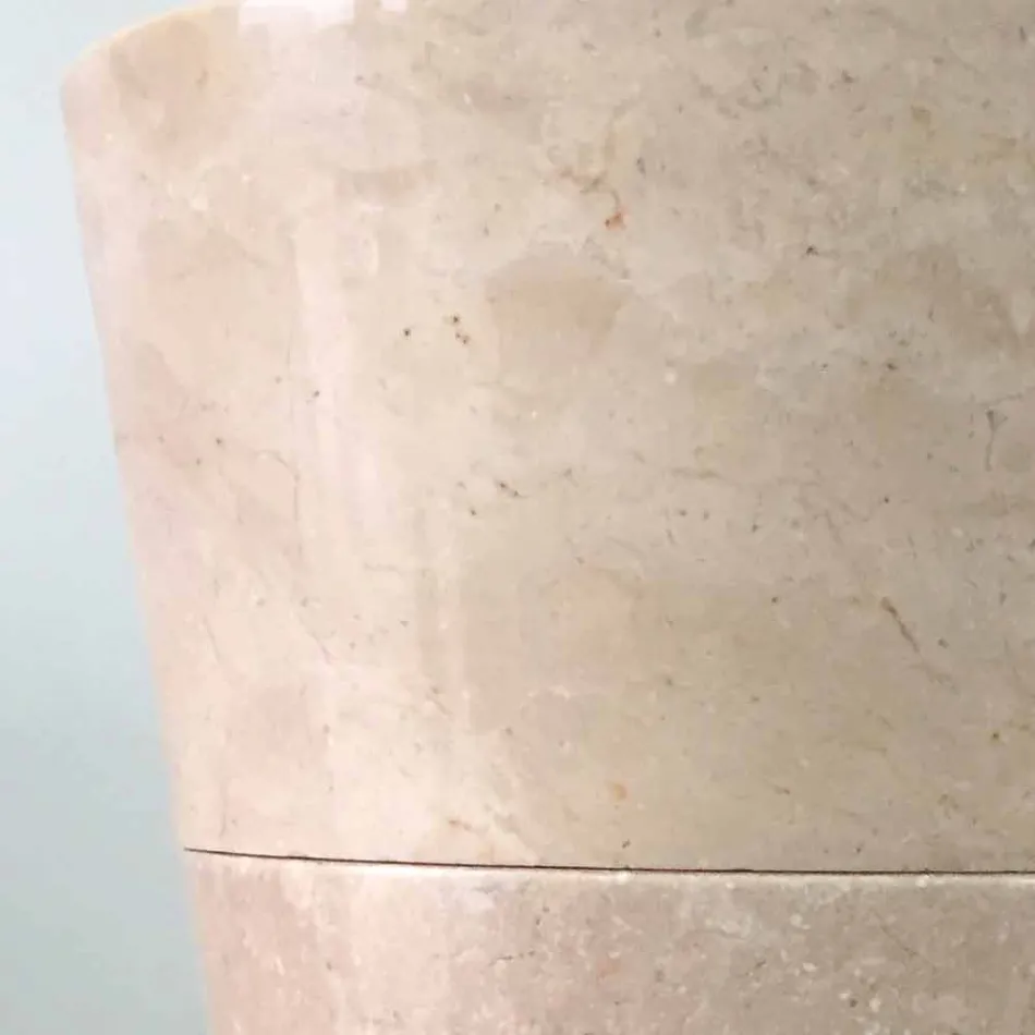 Lavabo a colonna conico bianco lucido Igor, fatto a mano, di design Viadurini