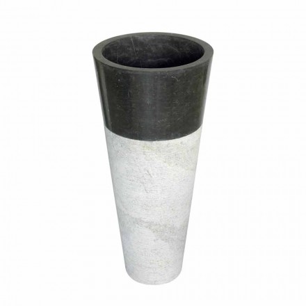 Lavabo a Colonna Conico in Pietra Naturale Nero Raja Viadurini