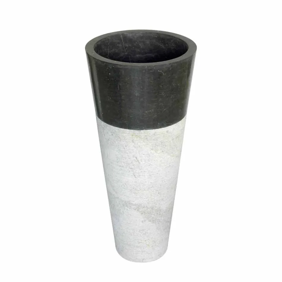 Lavabo a Colonna Conico in Pietra Naturale Nero Raja Viadurini