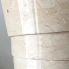 Lavabo a colonna design per bagno in pietra bianca Brent, pezzo unico Viadurini