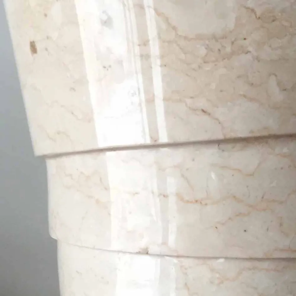 Lavabo a colonna design per bagno in pietra bianca Brent, pezzo unico Viadurini