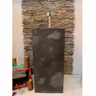Lavabo a Colonna in Pietra Naturale Nero Balik Viadurini