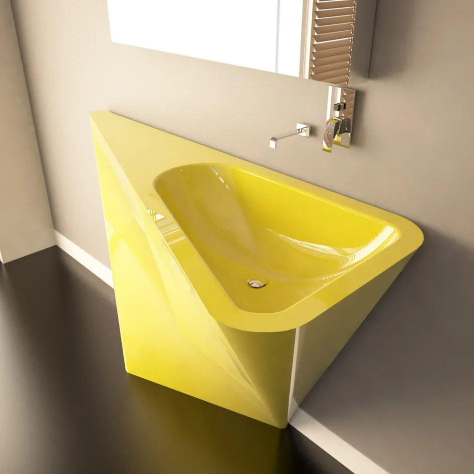 Lavabo a colonna moderno realizzato artigianalmente Mullet Viadurini