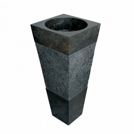 Lavabo a Colonna Piramidale in Pietra Naturale Nero Nias Viadurini