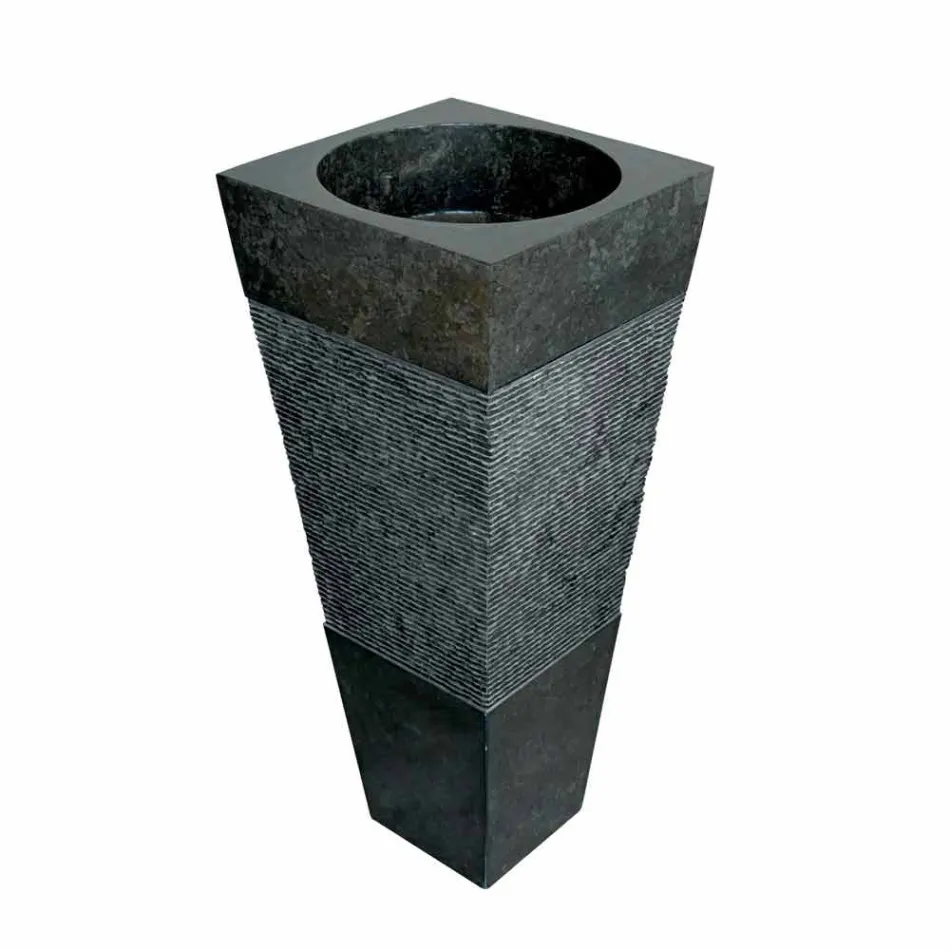 Lavabo a Colonna Piramidale in Pietra Naturale Nero Nias Viadurini