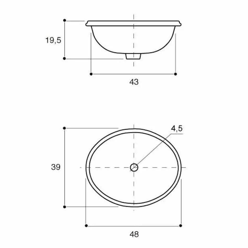 Lavabo a incasso di barocco design in fire clay made in Italy, Otis Viadurini