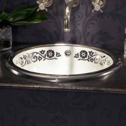 Lavabo a incasso di barocco design in fire clay made in Italy, Otis Viadurini