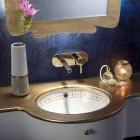 Lavabo a incasso di design barocco in fire clay made in Italy, Egeo Viadurini
