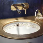 Lavabo a incasso di design barocco in fire clay made in Italy, Egeo Viadurini