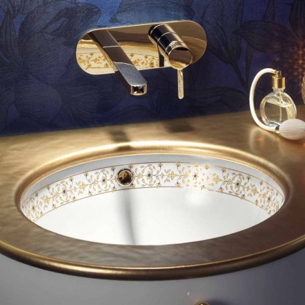 Lavabo a incasso di design barocco in fire clay made in Italy, Egeo Viadurini