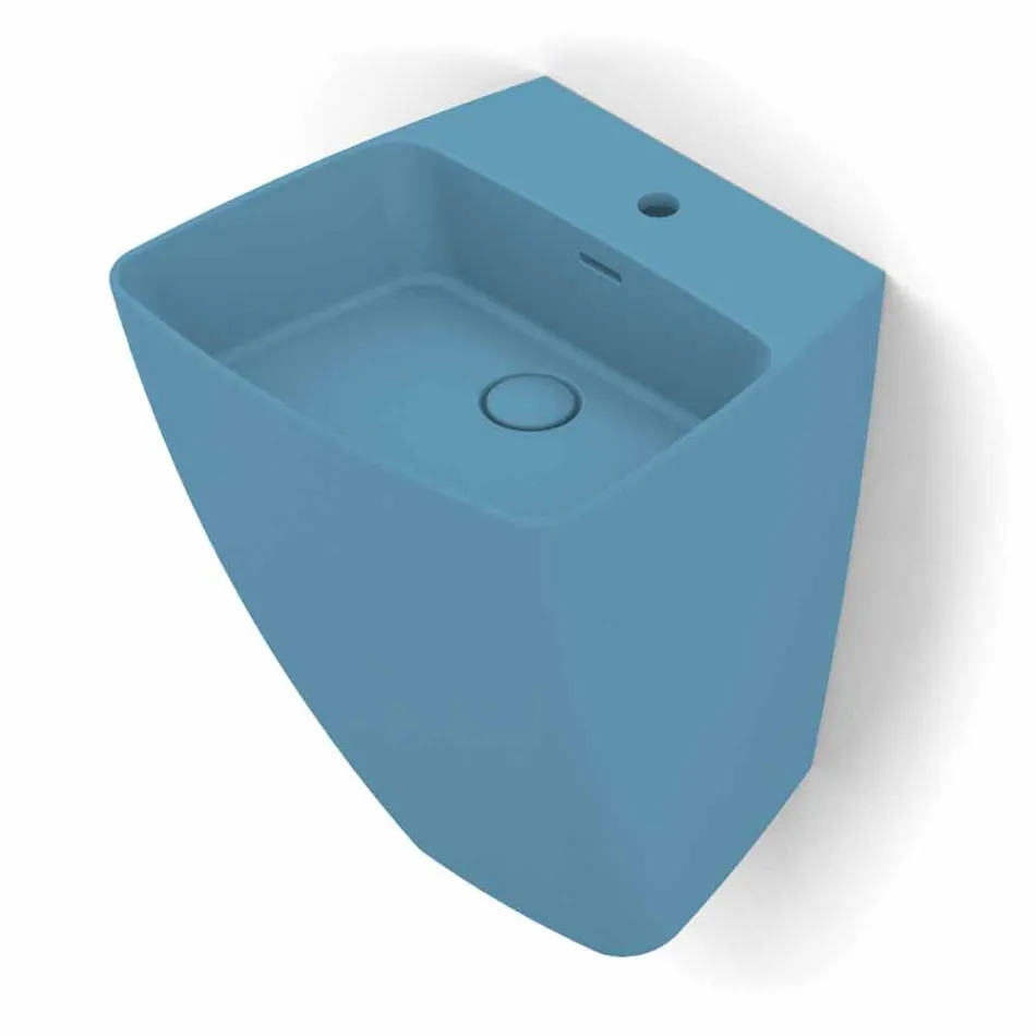 Lavabo a parete di design moderno in ceramica prodotto in Italia,Goran Viadurini