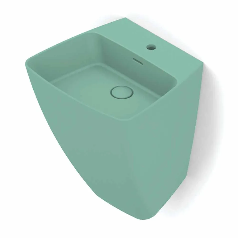 Lavabo a parete di design moderno in ceramica prodotto in Italia,Goran Viadurini