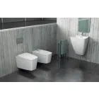 Lavabo a parete di design moderno in ceramica prodotto in Italia,Goran Viadurini