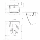 Lavabo a parete di design moderno in ceramica prodotto in Italia,Goran Viadurini