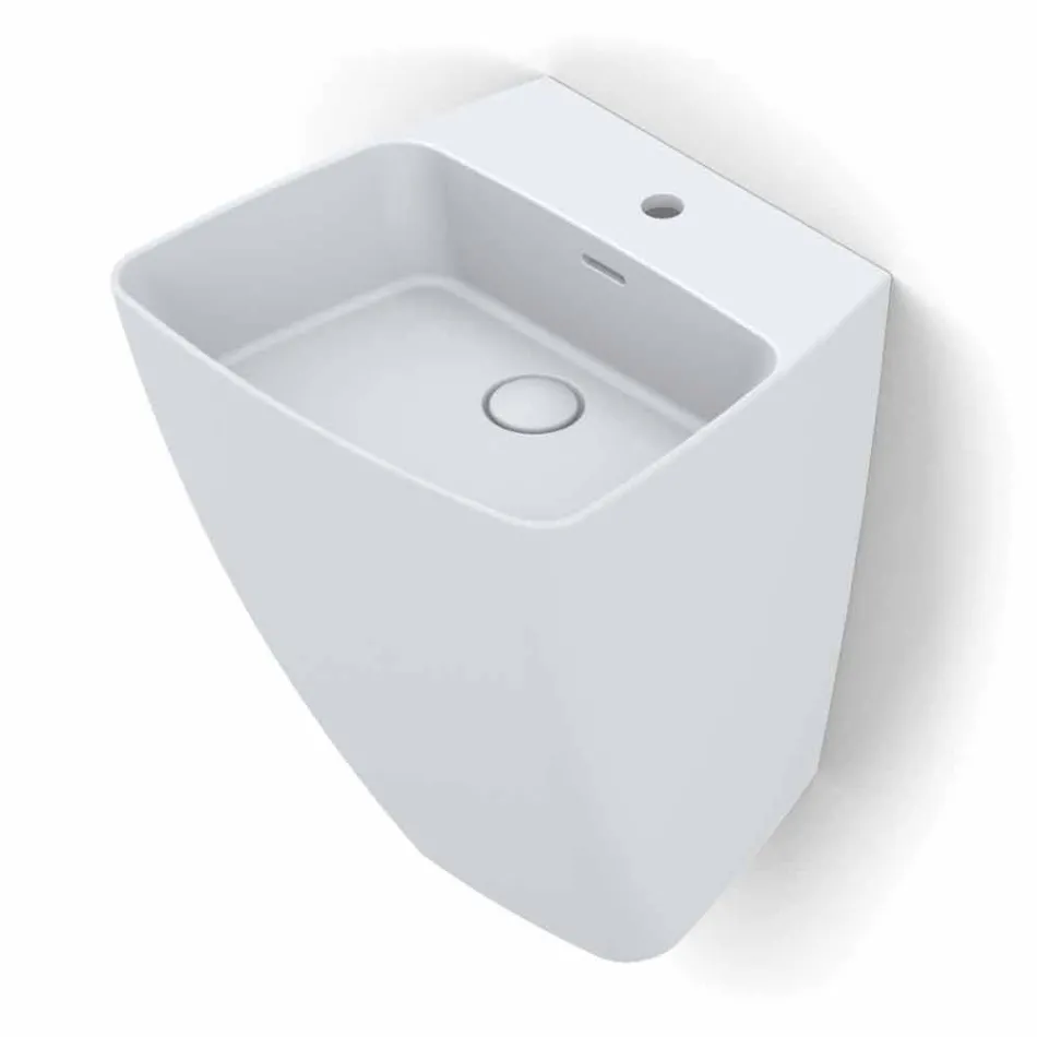 Lavabo a parete di design moderno in ceramica prodotto in Italia,Goran Viadurini