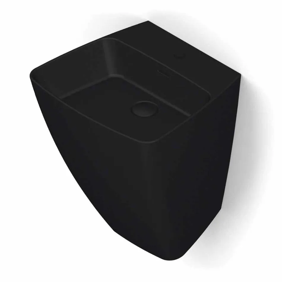 Lavabo a parete di design moderno in ceramica prodotto in Italia,Goran Viadurini