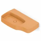 Lavabo a parete in ceramica moderno prodotto in Italia, Amleto Viadurini