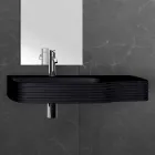Lavabo a parete in ceramica moderno prodotto in Italia, Amleto Viadurini