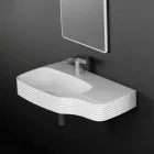 Lavabo a parete in ceramica moderno prodotto in Italia, Amleto Viadurini
