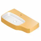 Lavabo a parete in ceramica moderno prodotto in Italia, Amleto Viadurini