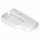 Lavabo a parete in ceramica moderno prodotto in Italia, Amleto Viadurini