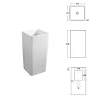 Lavabo a Terra Freestanding Quadrato in Ceramica dal Design Moderno - Papavero Viadurini