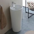 Lavabo a Terra Freestanding Tondo in Ceramica Bianca Moderna - Papavero