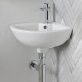 Lavabo ad Angolo Monoforo in Ceramica Bianca dal Design Classico - Silice