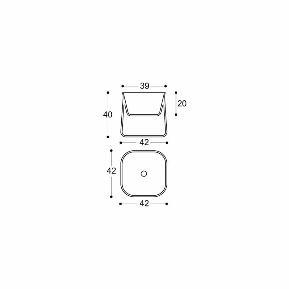 Lavabo Alto Quadrato di Design Moderno da Appoggio in Resina Bianca - Tulyp Viadurini